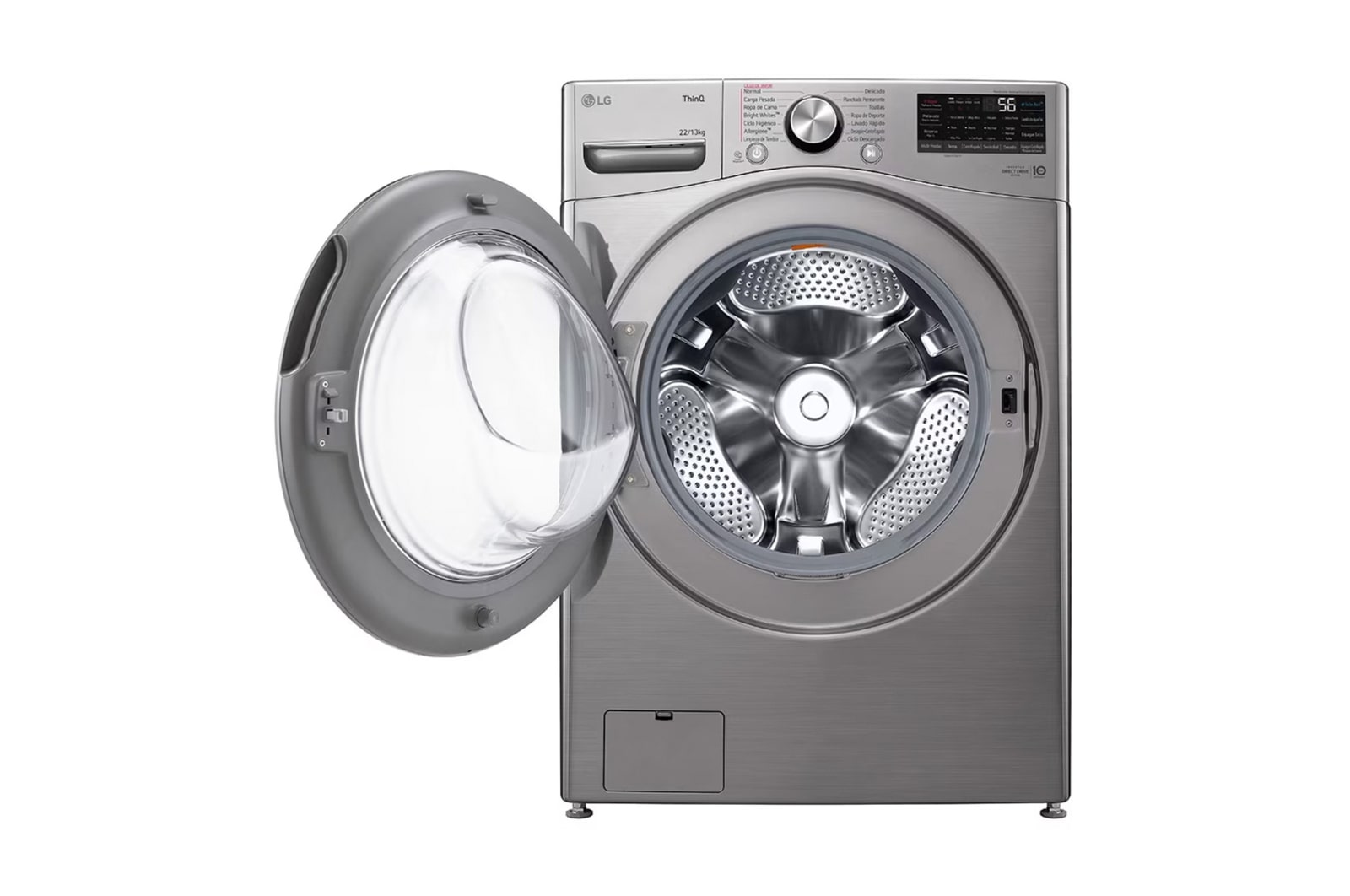 Dispensador de jabón LG WD22VV2S6BR frontal.